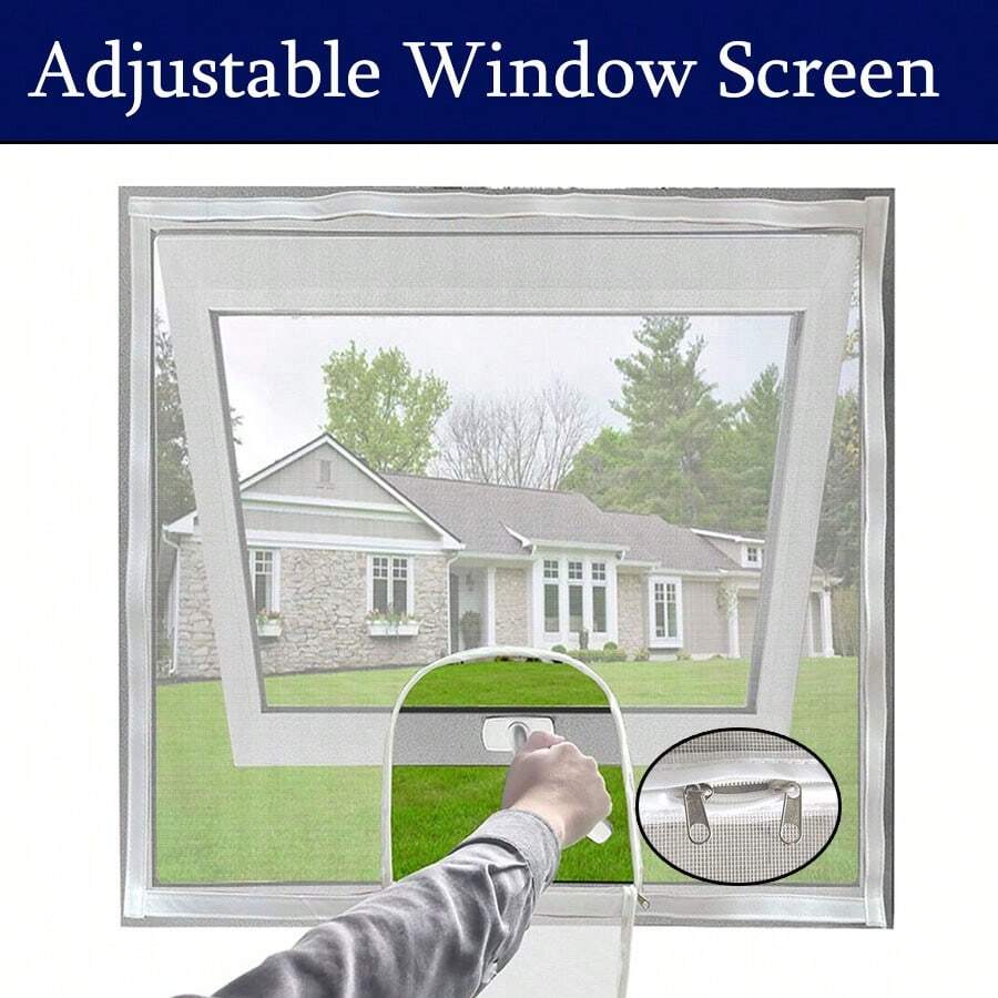 Mosquitera de ventana con cremallera contra mosquitos, malla autoadhesiva para ventana de bricolaje, red antimosquitos ajustable para puertas y ventanas de verano