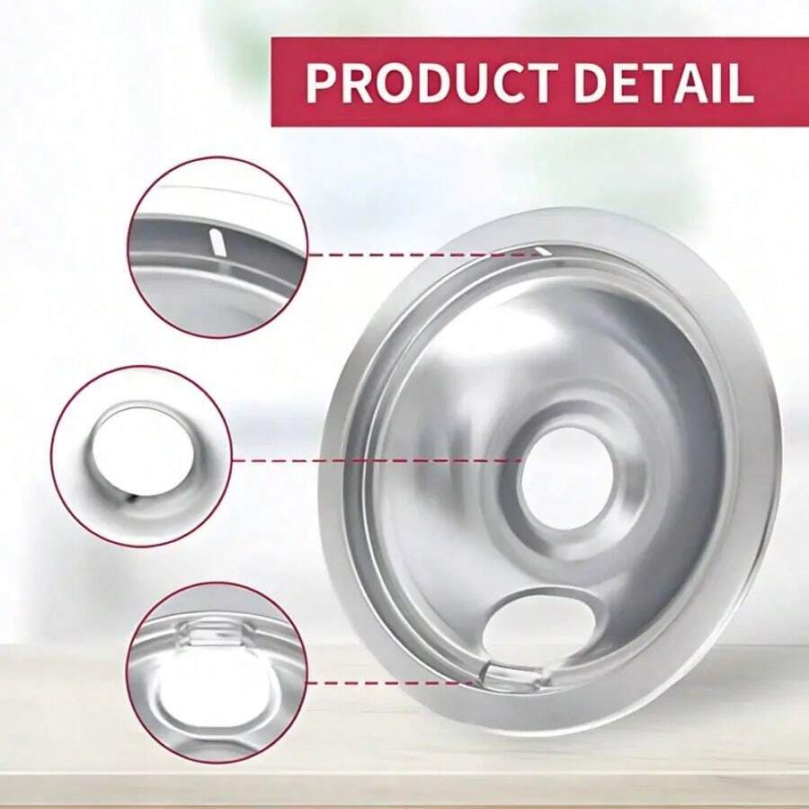 4pcs Upgrade Chromium Plated Oven Drip Pans (2pcs 19cm And 2pcs 24cm