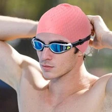 Gorro de natación largo para cabello confeccionado en silicona, resistente al agua, para adultos, niños, mujeres y hombres que mantiene el cabello limpio y las orejas secas. Hecho de silicona anti-desgarros, con estilo retro vintage, para hombres, mujeres, niños, niñas, unisex, cabello largo o corto.