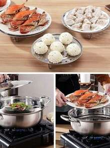 Rejilla Vaporera de Acero Inoxidable Verduras al Vapor - Plateado - Ver 3