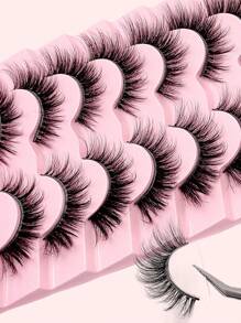 Asiteo 7 pares de pestañas 3D esponjosas, naturales, suaves, de visón sintético 3D, maquillaje diario, extensión de pestañas postizas,pestañas pestans extensiones de pestañas - Pestañas Naturales - Ver 4