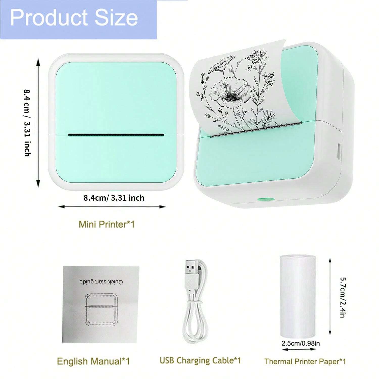Nova mini impressora térmica portátil multifuncional Bluetooth de bolso ...
