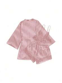 Conjuntos de Mujer y Vestidos Casuales para Dama Elegantes y Sensuales Albornoces de Encaje Pijamas de Satén para San Valentín y Ocasiones Especiales Faldas de Mujer y Vestidos para una Seductora Elegancia - Rosa - Ver 4