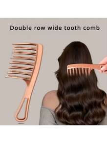 1pc/2pcs Wide Tooth Comb With Double Rows, Women's Curved Comb For Detangling Long Hair, Professional Stylist Comb For Hair Salon, Large Size For Volumizing & Styling,Hair Brush,Comb,Hair Tools,Hair Products And Accessories For Barber Salon Beauty Travel Essentials