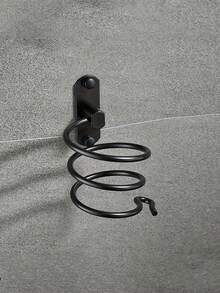 1入組黑色太空鋁吹風機架，壁掛式擊穿拼裝，強力承載不易掉落，適用於衛生間、浴室、臥室等，吹風機托架、吹風機收納架 - 黑色 - 查看 4