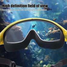 1入組成人高清防水防霧游泳鏡，扁平閃亮框架，適用於游泳設備