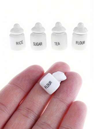 צנצנות תיבול קרמיקה לבית בובות: 1/12 סימולציה מיניאטורית קישוט שולחן מסעדה אחסון כלי שולחן דגם אביזרי בית צעצוע