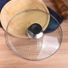 5pcs Interchangeable Universal Pot Lid With Heat-Resistant Handle, Glass Cover, Kitchen Cookware Accessory - Black - View 6