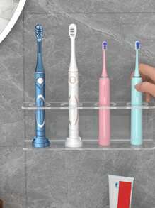 1 bộ giá để bàn chải đánh răng điện trong phòng tắm, giá để đồ dùng nha khoa bằng acrylic, kệ để đồ treo tường, giá không cần khoan, trang trí phòng tắm tại nhà, trang trí mùa thu, trở lại trường - Trong sáng - Xem 9