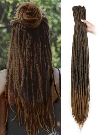 36吋薄型0.6cm單端合成恐龍卷伸展套裝，嬉皮風格假恐龍卷10股SE鉤編恐龍卷擴展套裝，適用於女孩