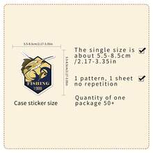 100 miếng dán phong cách câu cá, đồ trang trí Graffiti hoạt hình cho máy tính xách tay, chai nước, hành lý, mũ bảo hiểm, ván trượt, văn phòng phẩm, xe máy - Đồ dùng nghệ thuật, đồ dùng cho thanh thiếu niên, trang trí lớp học [Chứng nhận an toàn cho trẻ em] - 100 ảnh câu cá nguyên bản AB-1126+1149 - Xem 6