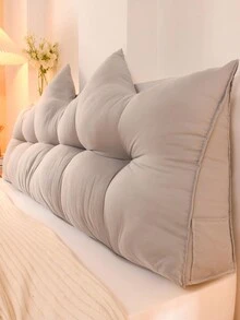 1 件纯色靠垫，现代简约风格聚酯纤维不对称形状猫耳形腰部、背部、颈部支撑床头板沙发放松阅读枕头适用于客厅卧室，四季皆宜