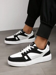 Men's Fashionable And Versatile Anti-Skid And Wear-Resistant Outdoor Sports Shoes, Comfortable And Suitable For All Seasons In Multiple Colors - Black and White - View 2