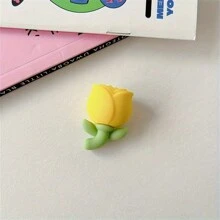 1pc Adorable Tulip Flower Cable Protector - Safeguards & Enhances Phone Data Cable With Aesthetic Design Charger Protector