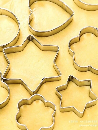 12pcs Stainless Steel Cookie Mold Set, Pineapple Pastry Flip And Cut Tool, Baking Kitchen Tools