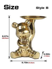 1pc Ceramic Bear Shaped Tray Decor, Suitable For Tabletop Decoration In Restaurant, Living Room, Decorative Plate, Storage Tray