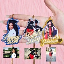 時尚畢業/返校主題設計的定制項鏈-紀念生日禮物，驚喜禮物，同學禮物 - Gold And Glitter Silver - 查看 7