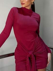Women Dresses - Màu Đỏ Sâu - Xem 2