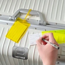 4 piezas Etiquetas de equipaje Maletas Etiquetas de identificación de bolsa de plástico y equipaje para viajes, accesorios de viaje, accesorios de viaje para mochila de viaje, bolsa de viaje, maleta, equipo de viaje, de vuelta a la escuela - Multicolor - Ver 3