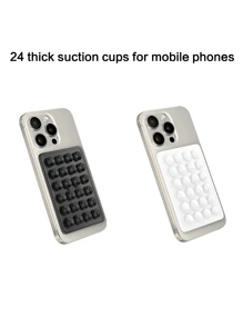 1pc Thickened Square 24 Suction Cups Silicon Single-Sided Suction Cup Phone Holder With Protective Cover - Multicolor - View 3