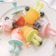 1pc Children's Pink Silicone Ice Cream Mold, Mini Ice Mold For Homemade Ice Cream, Ice Cubes And Popsicles, Home Use - Pink - View 5
