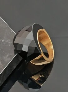 不銹鋼黑色立方氧化鋯時尚女戒，不銹鋼18K金鍍戒指 - 金戒指 - 查看 11