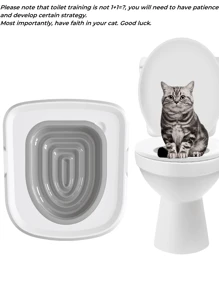 1入組貓咪馬桶訓練套件，貓咪馬桶訓練座，通用可重複使用的寵物用馬桶訓練器，適用於清潔寵物用 - 淺灰色 - 查看 10