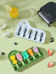 Stampi per ghiaccioli minimalista a forma di pianoforte e nota musicale, cubetti di ghiaccio, per feste, viaggio, matrimonio, compleanno, laurea, addio al celibato/nubilato, cucina, oggetti da cucina, conservazione, decorazione, per esterno - Verde - Visualizzare 1