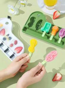 Stampi per ghiaccioli minimalista a forma di pianoforte e nota musicale, cubetti di ghiaccio, per feste, viaggio, matrimonio, compleanno, laurea, addio al celibato/nubilato, cucina, oggetti da cucina, conservazione, decorazione, per esterno - Verde - Visualizzare 3
