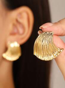 1pair Big Chunky Gold Earrings For Women Statement Drop Stud Jewelry Gift For Women Girls