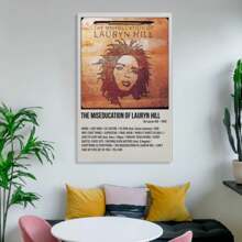 Lauryn Hill Poster, Rap Singer Music Album Cover Art Print Wall Art Canvas Artwork, Gift For Aesthetic Room Decor Gifts Birthday Graduation