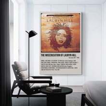 Lauryn Hill Poster, Rap Singer Music Album Cover Art Print Wall Art Canvas Artwork, Gift For Aesthetic Room Decor Gifts Birthday Graduation