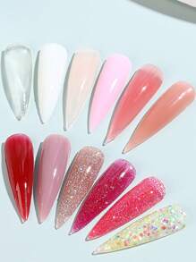 12 Colors Poly Nail Extension Gel 15ml Transparent Nude Pink Poly Nail Gel - Nail Quick Build Jelly Gel Nail Extension Acrylic Gel Varnish Gel For Beginners DIY At Home