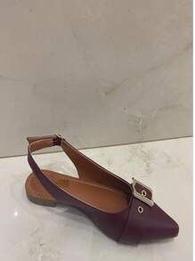 Sapatilha Bico Alongado com Traseira Aberta Feminina Original Sapatilhas - Marsala - Visão 2