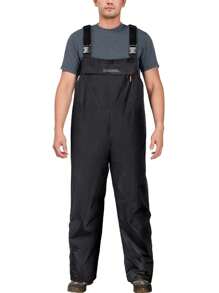 RODEEL Men's Waterproof Fishing Bib Pants With Adjustable Suspenders - Multipurpose Overalls - Black - View 3