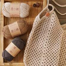 2 毫米手工编织纱线素色亚麻线针织包帽杯垫不起球