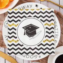 TYFYO 20 Pcs/Pack Congratulations Graduation Napkins, 13*13 Inches, Black Double Thickened Paper Napkins For Graduation Party Tableware Congratulations Graduation Paper Napkins,Christmas - Black - View 12