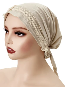 1pc Ladies' Milk Silk Flower Lace Cap Handmade Floral Fashion Headscarf Cap Headscarf Daily Dustproof Hair Protection Cap, Sleep Cap Valentine's Day