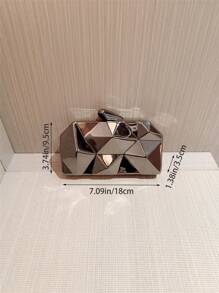 Moonlit EveBag 1個時尚金屬配件獨特造型晚禮服手拿包，派對用袋，婚禮用袋，鏈帶用袋，正式服裝用袋，新娘用袋 - 黑色 - 查看 7