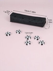 1pc Geometric Pattern Pencil Case Back To School, Back To School, School Supplies, Pencil Pouch, School Bag,Stationery