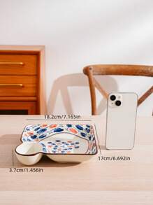 1pc/2pcs 7-Inch Ceramic Plates, Party/Event Tableware, Dumplings Plate, Hotel Restaurant Home Decor, Nordic Modern Creative Colorful Printed Square Plate With Sauce Dish, Snack Plate, Multi-Color Square Plate, Flower Plate - Multicolor - View 8