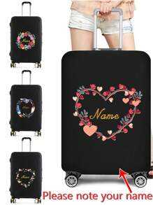 Customized Luggage Cover 18-32Inch Personal Tailor Elastic Suitcase Cover For 18 To 32 Inch Travel Case Cover Luggage Custom Name Pattern Anti-Scratch Protector Case Protector Cover Travel Suitcase Cover Protective Cover Dustproof Cover Trolley Case Luggage Dust Cover Travel Accessories - Black - View 1
