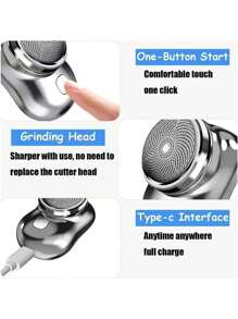 Mini Portable Electric Shaver, 2023 New Upgrade Mini Electric Shaver For Men, Rechargeable Shaver, Easy To Use With One Button For Home, Car Travel - Royal Blue - View 3