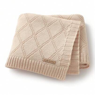 1pc Comfortable And Simple Knitted Baby Blanket For All Seasons Love Valentine