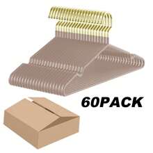 60/30/10/5/1 Packung Elegante geriffelte Metallbügel, rutschfestes nahtloses Design, stabil und langanhaltend - geeignet für Hemden, Röcke und Hosen - für Zuhause und im Studentenwohnheim, Urlaubsgeschenk, Weihnachtsgeschenk