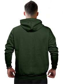 Men Hoodie & Sweatshirt Co-Ords - 軍綠色 - 查看 2