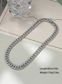 Multiple Specifications, Hip Hop For Women Men Rhinestone Decor Necklace / Bracelet Perfect Jewelry Gift For Party - Silver - View 16