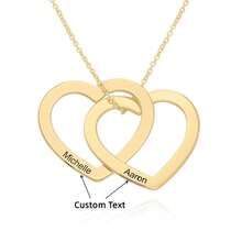 1入量身定制的不鏽鋼層疊心形女士項鏈，可刻個人化名字，適用於DIY、聖誕及情侶禮物