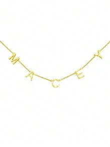 Colar de letras personalizado para mulheres, gargantilha simples, pingente com nome personalizado, presente de aço inoxidável para meninas, mãe, ouro, elegante, moda outono, contratado, simples, casual, dinheiro antigo, fofinhos, personalizado, exclusivo, presentes ideais para sua namorada, mãe, família, amigos, filha, para aniversários, para aniversários, para uso diário, para baile de formatura, para dia das mães, para dia dos namorados, para formatura, para casamentos, para festa