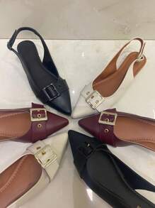 Sapatilha Bico Alongado com Traseira Aberta Feminina Original Sapatilhas - Marsala - Visão 3